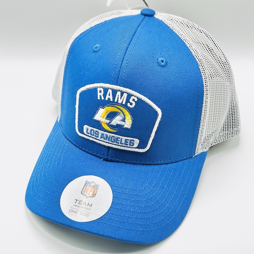 Los Angeles Rams NFL Patch Trucker Hat Cap Snapback Adjustable NFL Blue Football